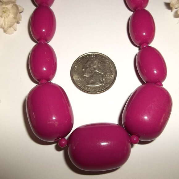 Purple Beaded Necklace Statement Jewelry Fashion Accessory Woman Retro Girl D332 - Picture 2 of 6